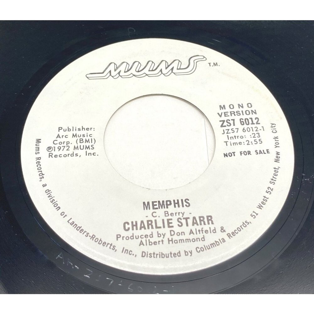 Charlie Starr Memphis 45 Rock Promo Mums 6012 NM 1972